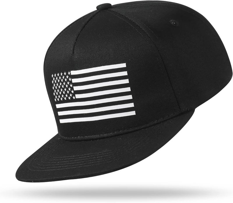 UALON Baseball Cap, Snapback Trucker Hat for Men & Women with American Flag and Adjustable, Breathable Mesh, Flat Bill Hats - Image 2